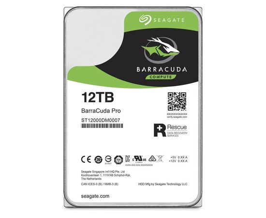 Жесткий диск Seagate BarraCuda Pro SATA III (6Gb/s) 3.5" 12TB, ST12000DM0007, фото 