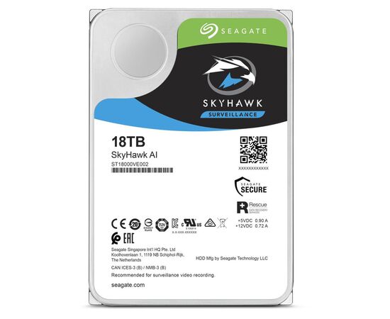 Жесткий диск Seagate SkyHawk AI SATA III (6Gb/s) 3.5" 18TB, ST18000VE002, фото 