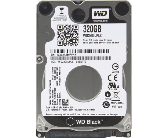 Жесткий диск WD Black SATA III (6Gb/s) 2.5" 320GB, WD3200LPLX, фото 