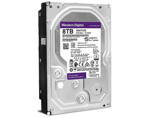 Диск HDD WD Purple SATA III (6Gb/s) 3.5" 8TB, WD81PURZ, фото 