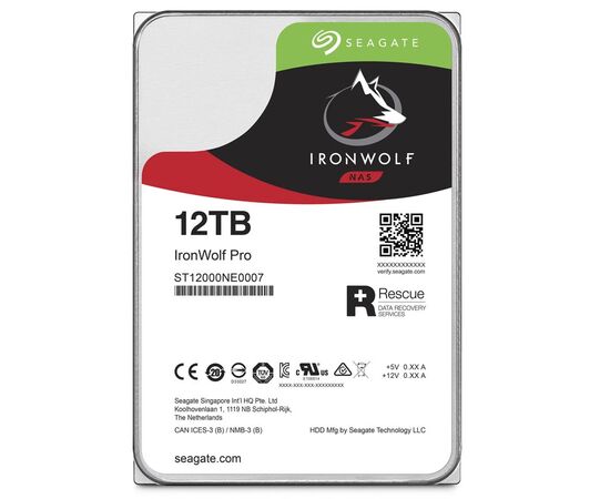 Диск HDD Seagate IronWolf Pro SATA III (6Gb/s) 3.5" 12TB, ST12000NE0008, фото 