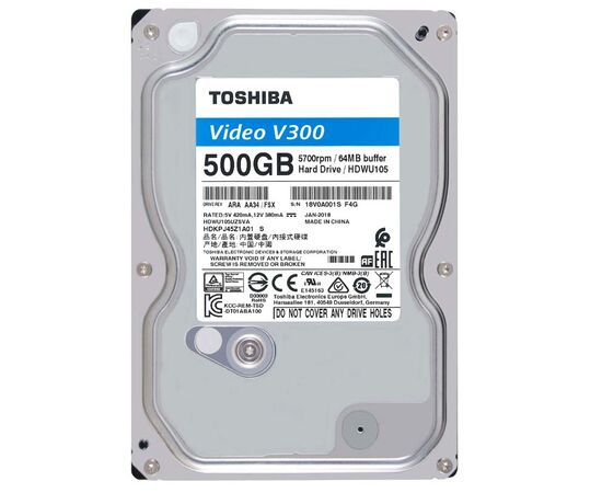 Диск HDD Toshiba V300 SATA III (6Gb/s) 3.5" 500GB, HDWU105UZSVA, фото 