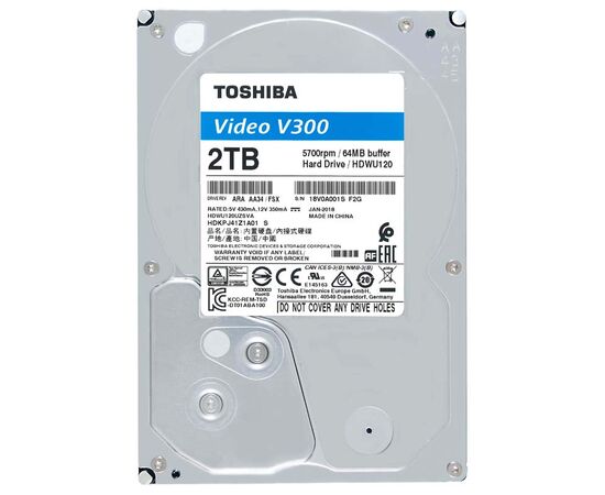 Диск HDD Toshiba V300 SATA III (6Gb/s) 3.5" 2TB, HDWU120UZSVA, фото 
