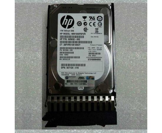 Жесткий диск для сервера Hewlett Packard Enterprise 1 ТБ SAS 2.5" 7200об/мин, 6Gb/s, 606020-001, фото 