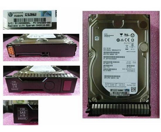 Жесткий диск для сервера Hewlett Packard Enterprise 6 ТБ SAS 3.5" 7200об/мин, 12Gb/s, 846610-001, фото 