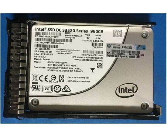 SSD диск HPE 869580-001 960GB 2.5in DS SATA-6G SC Read Intensive, фото 