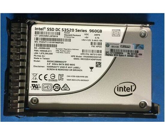 SSD диск HPE 869384-B21 960GB 2.5in DS SATA-6G SC Read Intensive, фото 