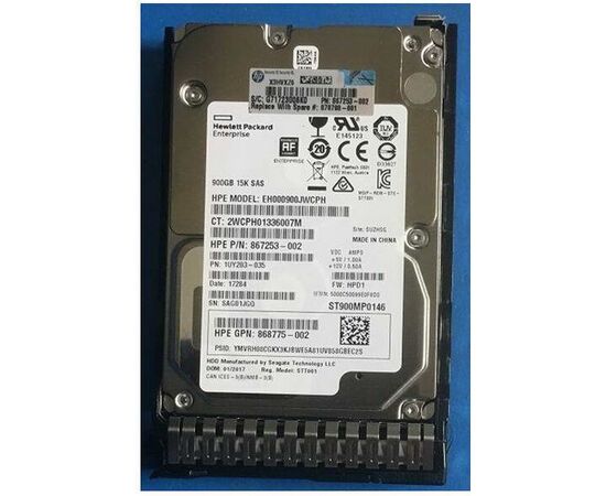 Жесткий диск для сервера Hewlett Packard Enterprise 900 ГБ SAS 2.5" 15000об/мин, 12Gb/s, 870798-001, фото 