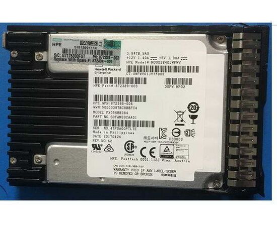 SSD диск HPE 872394-B21 3.84TB 2.5in DS SAS-12G SC Read Intensive, фото 