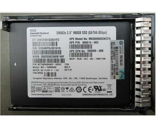 SSD диск HPE 872348-B21 960GB 2.5in DS SATA-6G SC Mixed Use, фото 