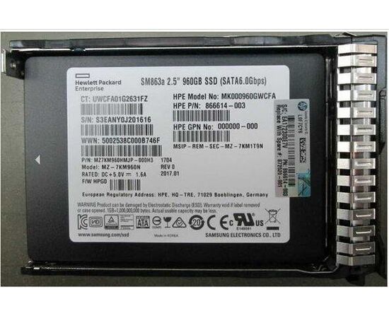 SSD диск HPE 872520-001 960GB 2.5in DS SATA-6G SC Mixed Use, фото 