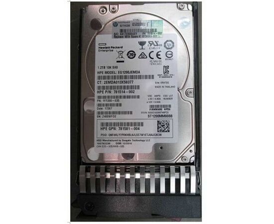 Жесткий диск для сервера Hewlett Packard Enterprise 1.2 ТБ SAS 2.5" 10000об/мин, 12Gb/s, 781514-002, фото 