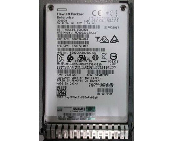 SSD диск HPE 873367-B21 3.2TB 2.5in DS SAS-12G SC Mixed Use, фото 
