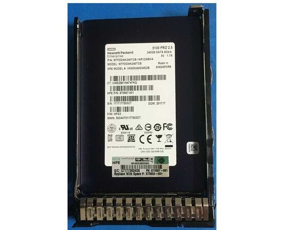 SSD диск HPE 875652-001 240GB 2.5in DS SATA-6G SC Read Intensive, фото 