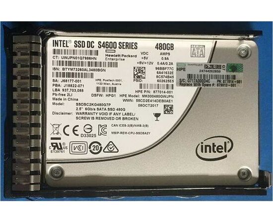 SSD диск HPE 879013-001 480GB 2.5in DS SATA-6G SC Mixed Use, фото 