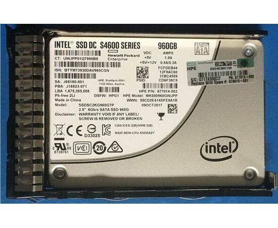 SSD диск HPE 877782-B21 960GB 2.5in DS SATA-6G SC Mixed Use, фото 