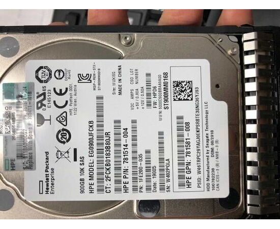 Жесткий диск для сервера Hewlett Packard Enterprise 900 ГБ SAS 2.5" 10000об/мин, 12Gb/s, 785411-001-NB, фото 