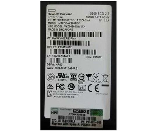 SSD диск HPE P05313-001 960GB 2.5in DS SATA-6G SC Read Intensive, фото 