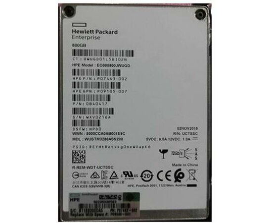 SSD диск HPE P09100-B21 800GB 2.5in DS SAS-12G SC Write Intensive, фото 