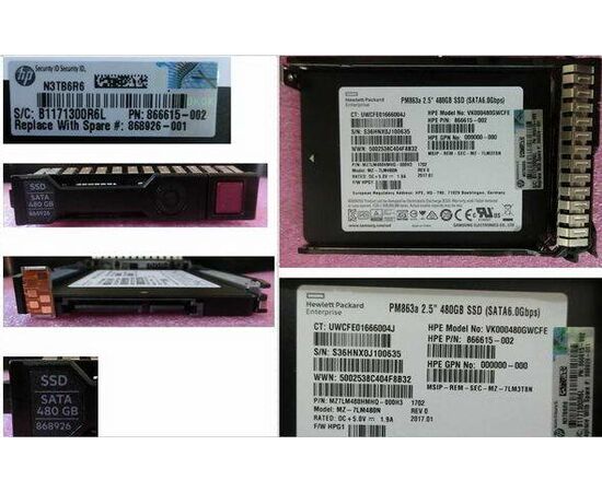 SSD диск HPE 868926-001 480GB 2.5in MLC DS SATA-6G SC Read Intensive, фото 