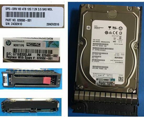 Жесткий диск для сервера Hewlett Packard Enterprise 4 ТБ SAS 3.5" 7200об/мин, 12Gb/s, 820409-002, фото 