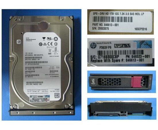 Жесткий диск для сервера Hewlett Packard Enterprise 1 ТБ SAS 3.5" 7200об/мин, 12Gb/s, 845532-002, фото 