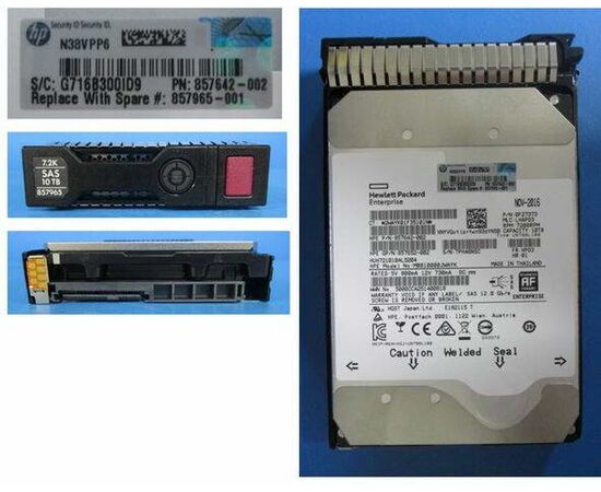 Жесткий диск для сервера Hewlett Packard Enterprise 10 ТБ SAS 3.5" 7200об/мин, 12Gb/s, 857652-002, фото 