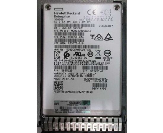 SSD диск HPE 873571-001 3.2TB 2.5in DS SAS-12G SC Mixed Use, фото 