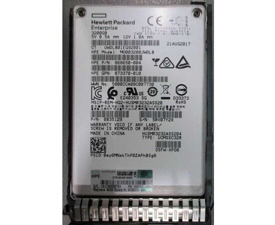 SSD диск HPE 873370-010 3.2TB 2.5in DS SAS-12G SC Mixed Use, фото 