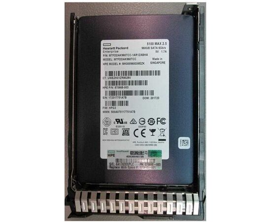 SSD диск HPE 875865-001 960GB 2.5in DS SATA-6G SC Mixed Use, фото 