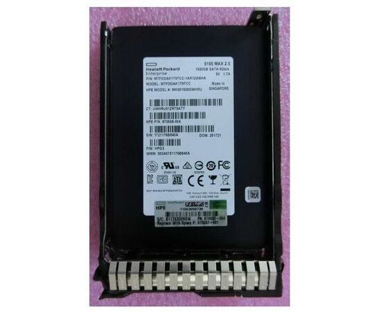 SSD диск HPE 875478-B21 1.92TB 2.5in TLC DS SATA-6G SC Mixed Use, фото 