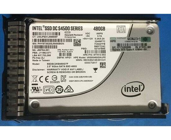 SSD диск HPE 878846-001 480GB 2.5in DS SATA-6G SC Read Intensive, фото 