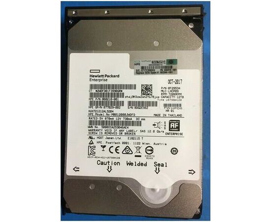 Жесткий диск для сервера Hewlett Packard Enterprise 12 ТБ SAS 3.5" 7200об/мин, 12Gb/s, 877029-002, фото 