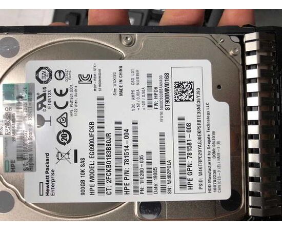 Жесткий диск для сервера Hewlett Packard Enterprise 900 ГБ SAS 2.5" 10000об/мин, 12Gb/s, 781581-008, фото 