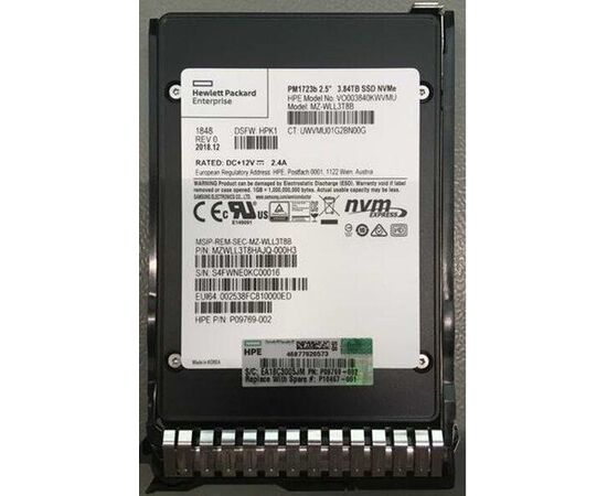 SSD диск HPE P10216-B21 3.84TB 2.5in NVMe PCIe SCN Read Intensive, фото 