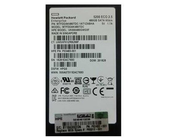 SSD диск HPE P05312-001 480GB 2.5in DS SATA-6G SC Read Intensive, фото 