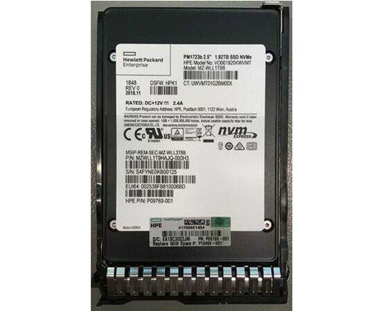 SSD диск HPE P10214-B21 1.92TB 2.5in NVMe PCIe Read Intensive G8, фото 