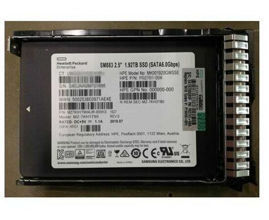 SSD диск HPE P18436-B21 1.92TB 2.5in DS SATA-6G SC MV Mixed Use G10 SSD, фото 