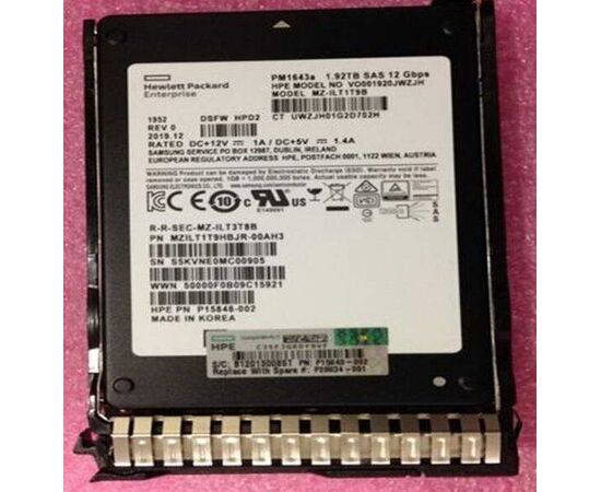 SSD диск HPE P19905-B21 1.92TB 2.5in DS SAS-12G SC Read Intensive, фото 