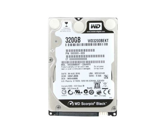 Жесткий диск для сервера WD 320ГБ SATA 2.5" 7200 об/мин, 3 Gb/s, WD3200BEKT, фото 