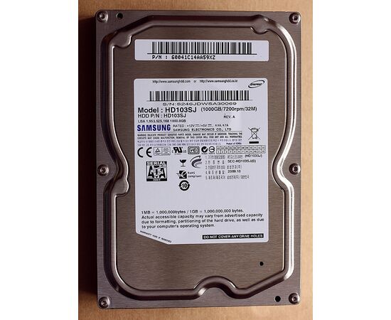 Жесткий диск для сервера Samsung 1ТБ SATA 3.5" 7200 об/мин, 3 Gb/s, HD103SJ, фото 
