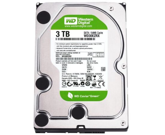 Жесткий диск для сервера WD 3ТБ SATA 3.5" 5400 об/мин, 6 Gb/s, WD30EZRX, фото 