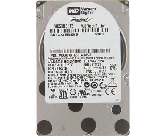 Жесткий диск для сервера WD 500ГБ SATA 2.5" 10000 об/мин, 6 Gb/s, WD5000BHTZ, фото 