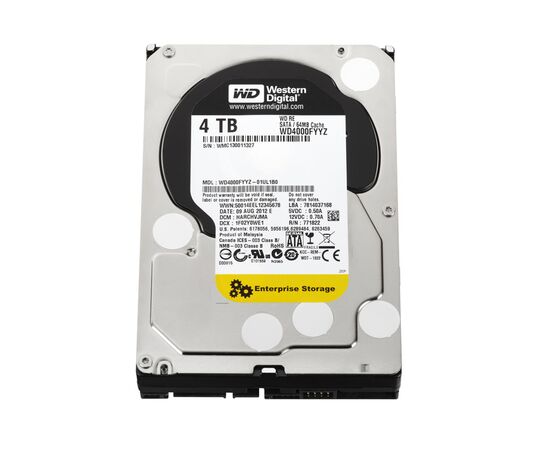 Жесткий диск для сервера WD 4ТБ SATA 3.5" 7200 об/мин, 6 Gb/s, WD4000FYYZ, фото 