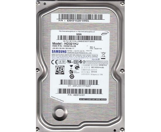 Жесткий диск для сервера Samsung 320ГБ SATA 3.5" 7200 об/мин, 3 Gb/s, HD321HJ, фото 