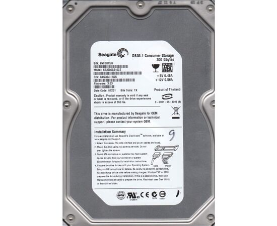 Жесткий диск для сервера Seagate 300ГБ SATA 3.5" 7200 об/мин, ST3300831SCE, фото 