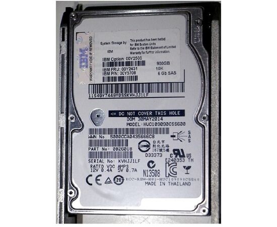 Жесткий диск для сервера IBM 900ГБ SAS 2.5" 10000 об/мин, 6 Gb/s, 00Y5708, фото 