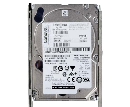 Жесткий диск для сервера IBM 600ГБ SAS 2.5" 10000 об/мин, 6 Gb/s, 00Y5720, фото 