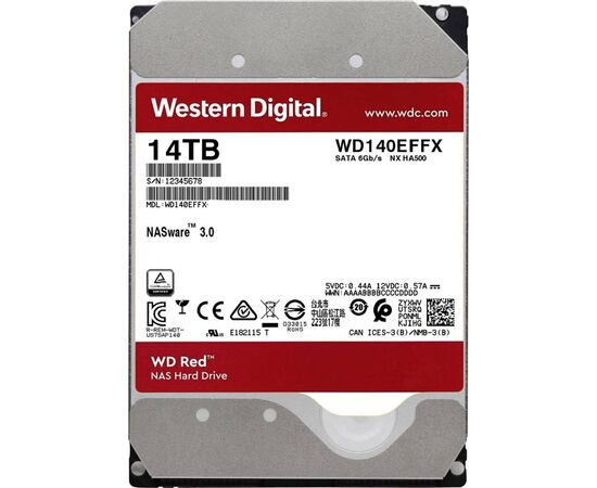 Жесткий диск для сервера WD 14ТБ SATA 3.5" 5400 об/мин, 6 Gb/s, WD140EFFX, фото 