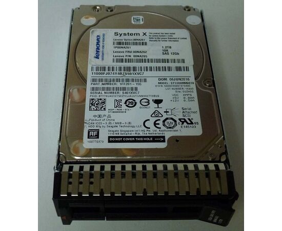 Жесткий диск для сервера IBM 1.2ТБ SAS 2.5" 10000 об/мин, 12 Gb/s, 00NA263, фото 